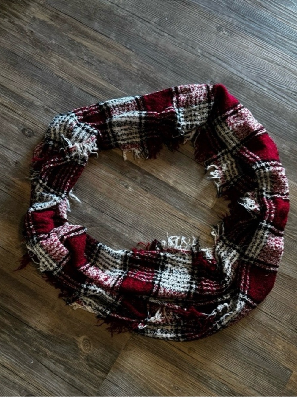 Dynamite plaid infinity scarf